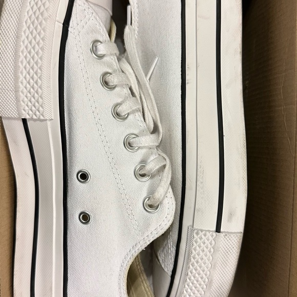 Converse All Star White Platform Canvas Shoes - Picture 4 of 6
